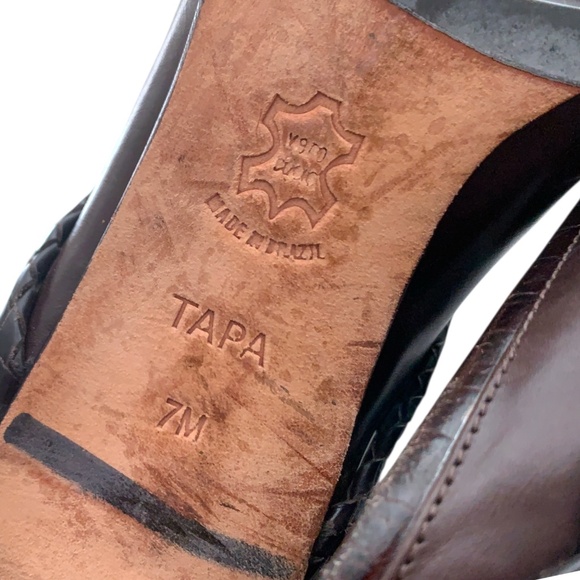 Vintage Brighton Women's Heels "Tapa" Brown Leather Shoes Size 7M Leather Soles - Picture 8 of 11